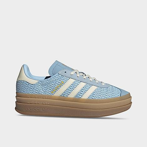 adidas Women's Originals Gazelle Bold Knit Casual Shoes in Clear Sky/Sand Strata/Cream White Size: 10.5 | Finish Line (US)