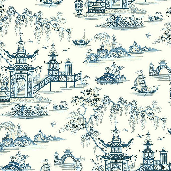 Floral Pagoda Wallpaper Design | Ballard Designs, Inc.