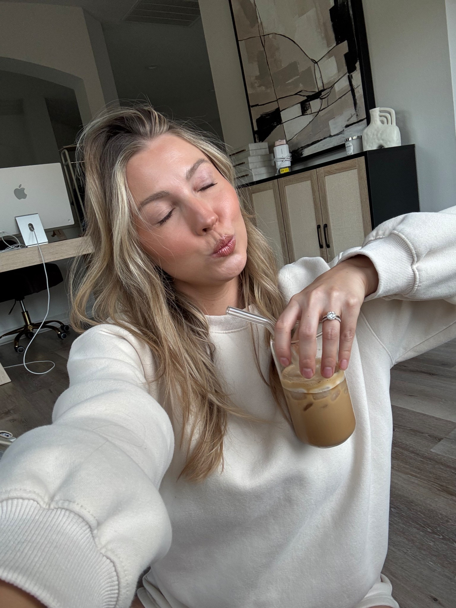 My makeup routine! Glow screen in sunrise, concealer and foundation in fair light, shade 3 in dibs (code LIVINGCASUALLY), far in powder, champagne gold in highlighter, make me blush, brown mascara. Code ABHCHEYENNE at Anastasia!