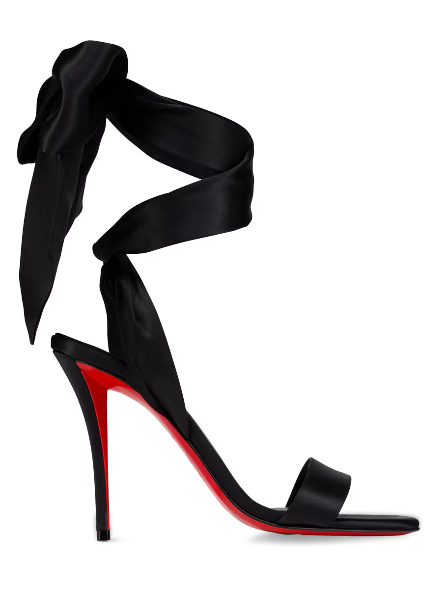 Christian Louboutin Miss Z Du Desert 100MM Satin Sandals | Saks Fifth Avenue | Saks Fifth Avenue