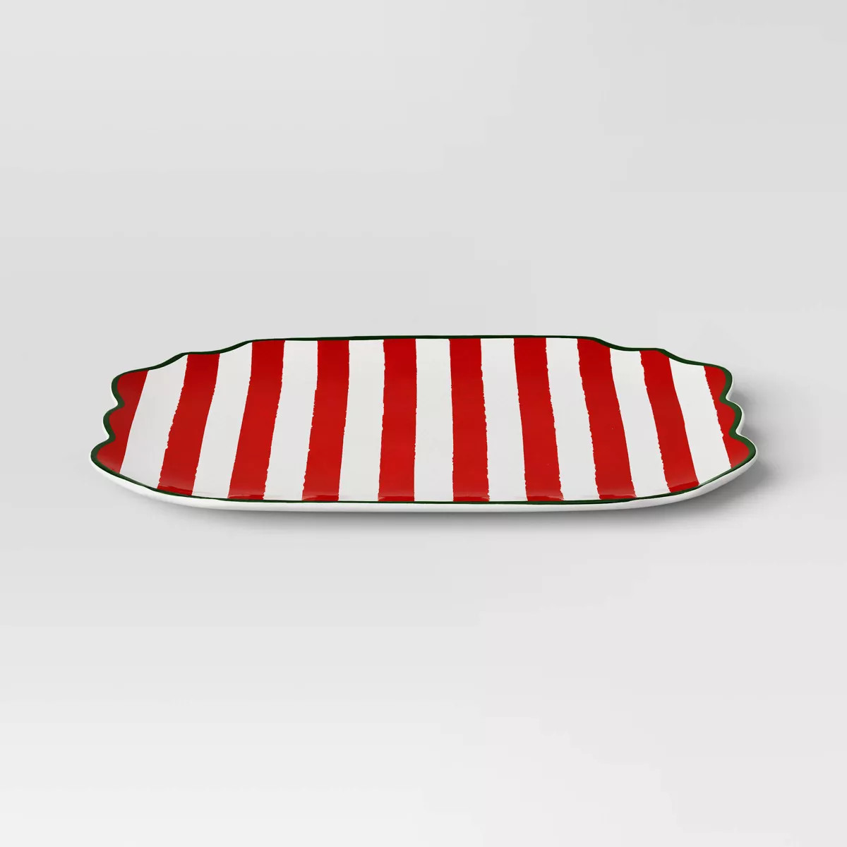 13" Stoneware Striped Serving Platter Red - Threshold™ | Target
