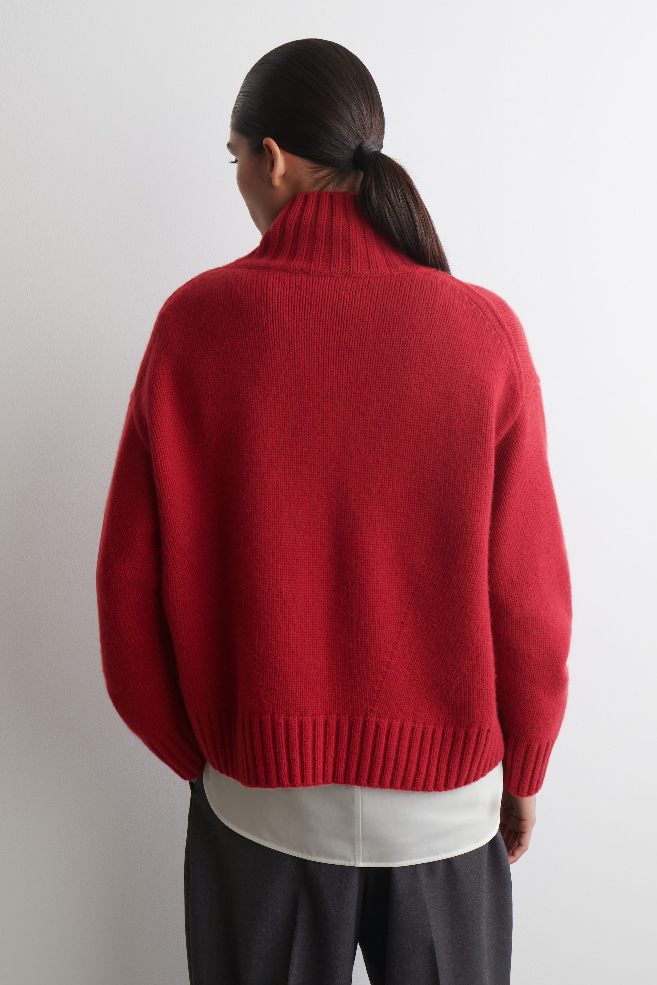 CASHMERE FUNNEL-NECK JUMPER - RED | COS GB | COS UK