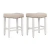 WestinTrends Counter Height Bar Stools Set of 2, 24 Inch Modern Farmhouse Saddle Stool Chair, Lin... | Walmart (US)