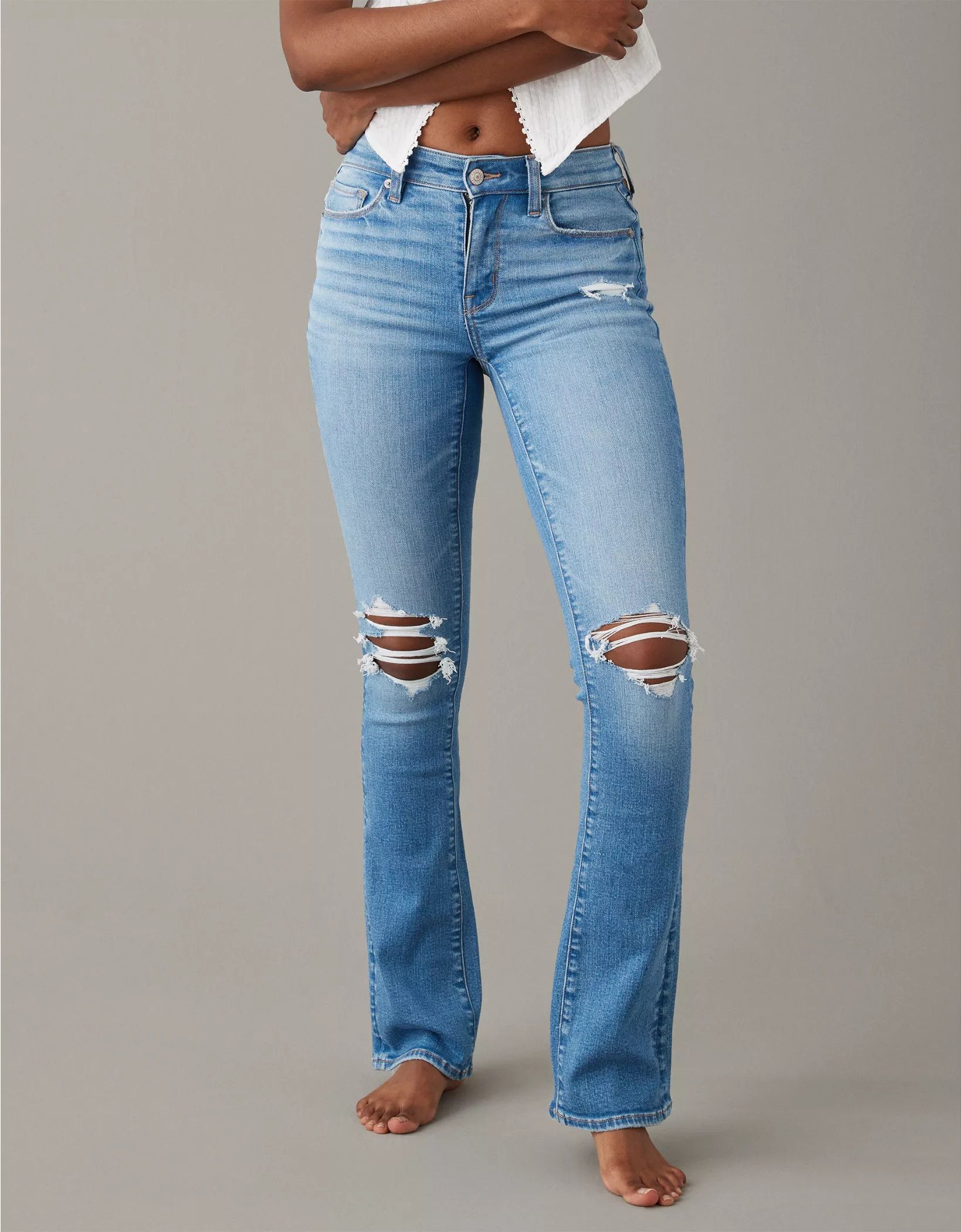 AE Stretch High-Waisted Skinny Kick Jean | American Eagle Outfitters (US & CA)