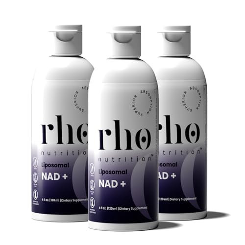 Rho Nutrition Liposomal NAD+ – Liquid Supplement Designed to Help Support Absorption – Active Form of NAD+ Helps Support Normal Cellular Health, Healthy Aging, Energy Metabolism & Vitality – 3 Pack | Amazon (US)