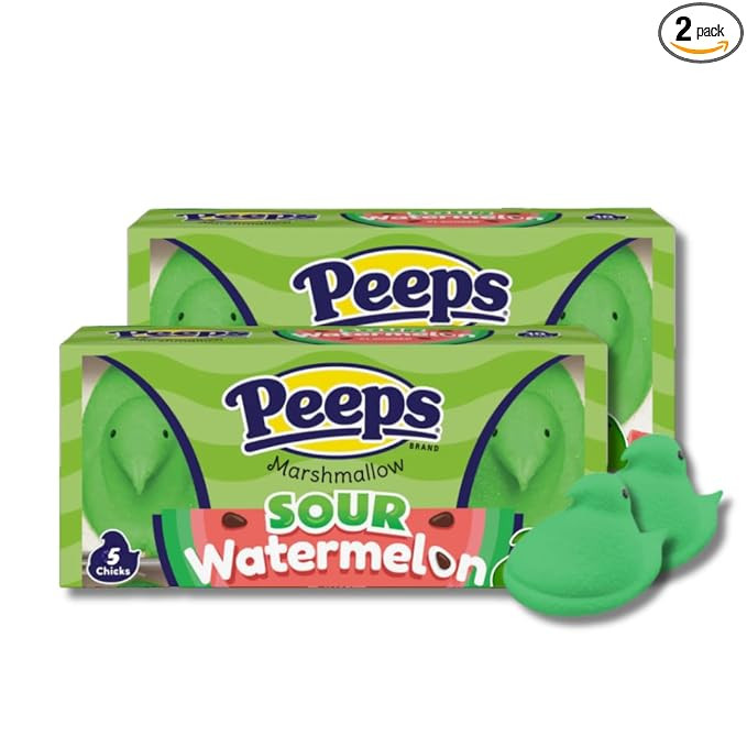 Sour Watermelon Peeps Chicks - Pack of 2 - Perfect Easter Basket Stuffer - 5 Count Boxes | Amazon (US)