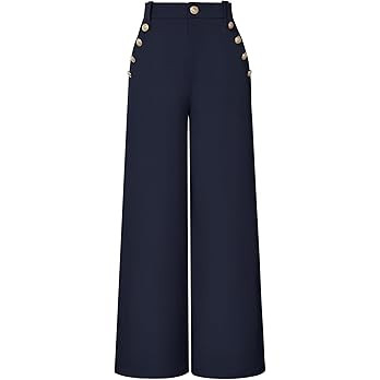 GRACE KARIN Wide Leg Dress Pants for Women 2026 High Waisted Work Pants Business Casual Buttons T... | Amazon (US)