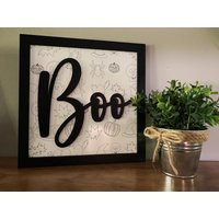 Farmhouse Halloween Decor, Boo Sign, Simple Fall Decor, Elegant Decor | Etsy (US)