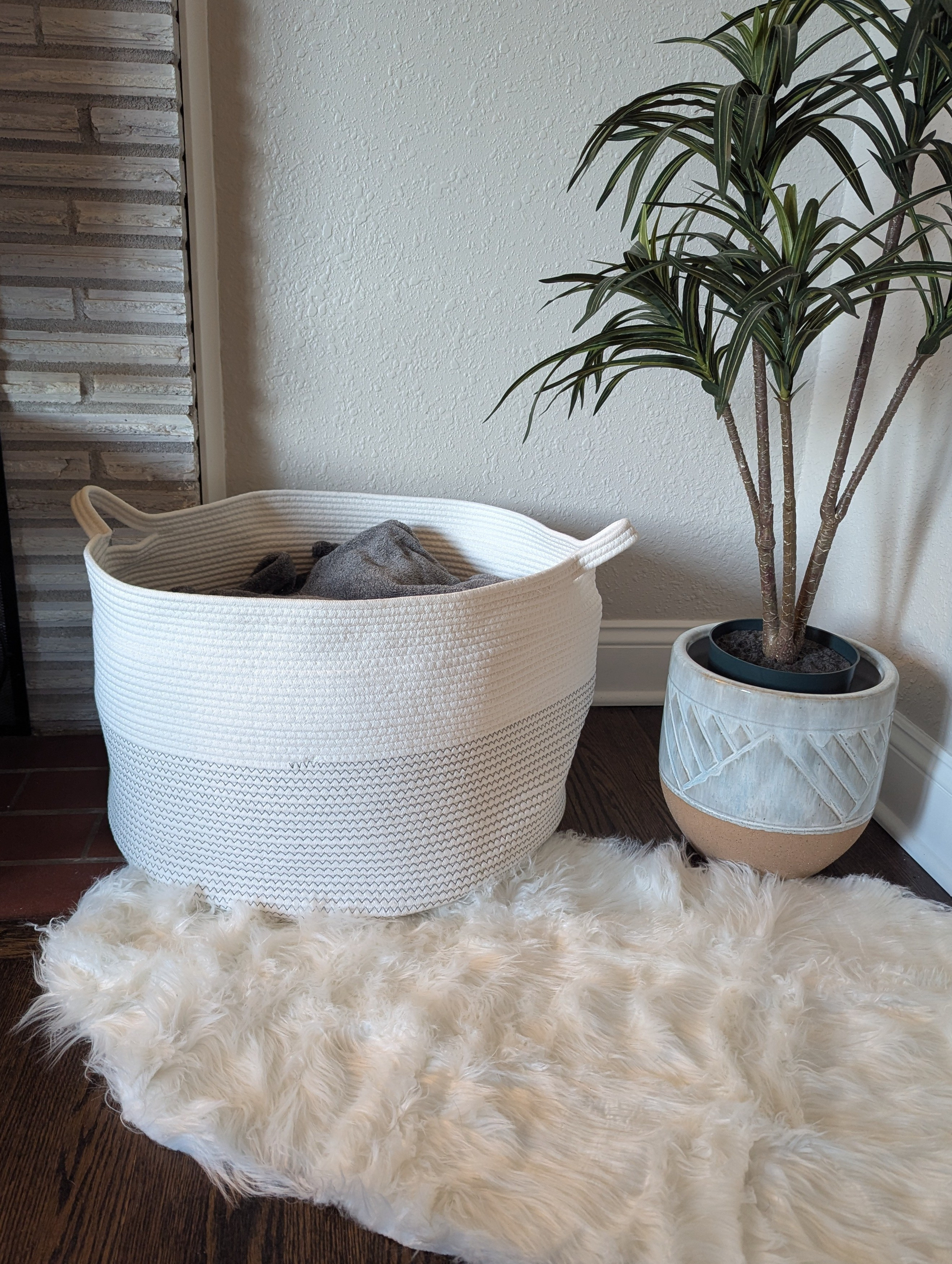 Amazon home finds. Found a large basket for blankets just $23 and cute faux fur rug for less than $20! 

#LTKFindsUnder50 #LTKStyleTip #LTKHome