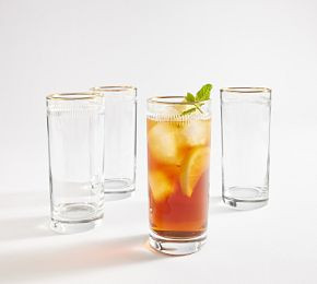 Etched Gold Rim Highball Glasses - Set of 4 | Pottery Barn (US)