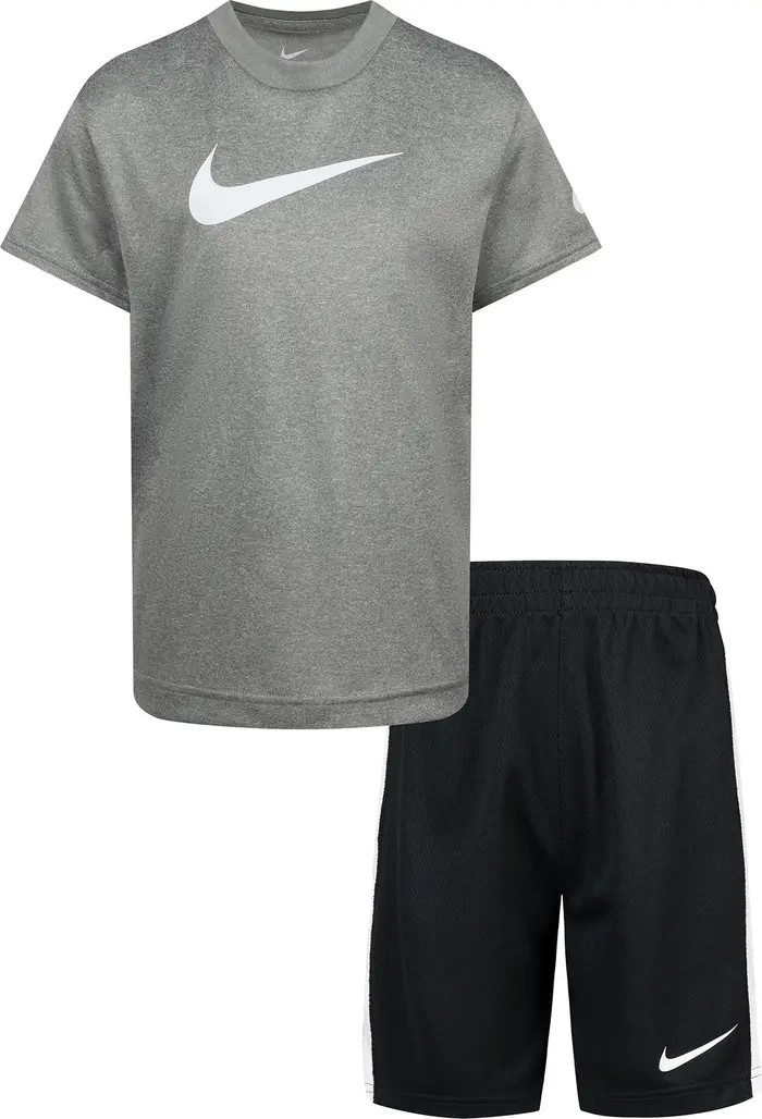 Kids' Swoosh T-Shirt & Shorts Set | Nordstrom Rack