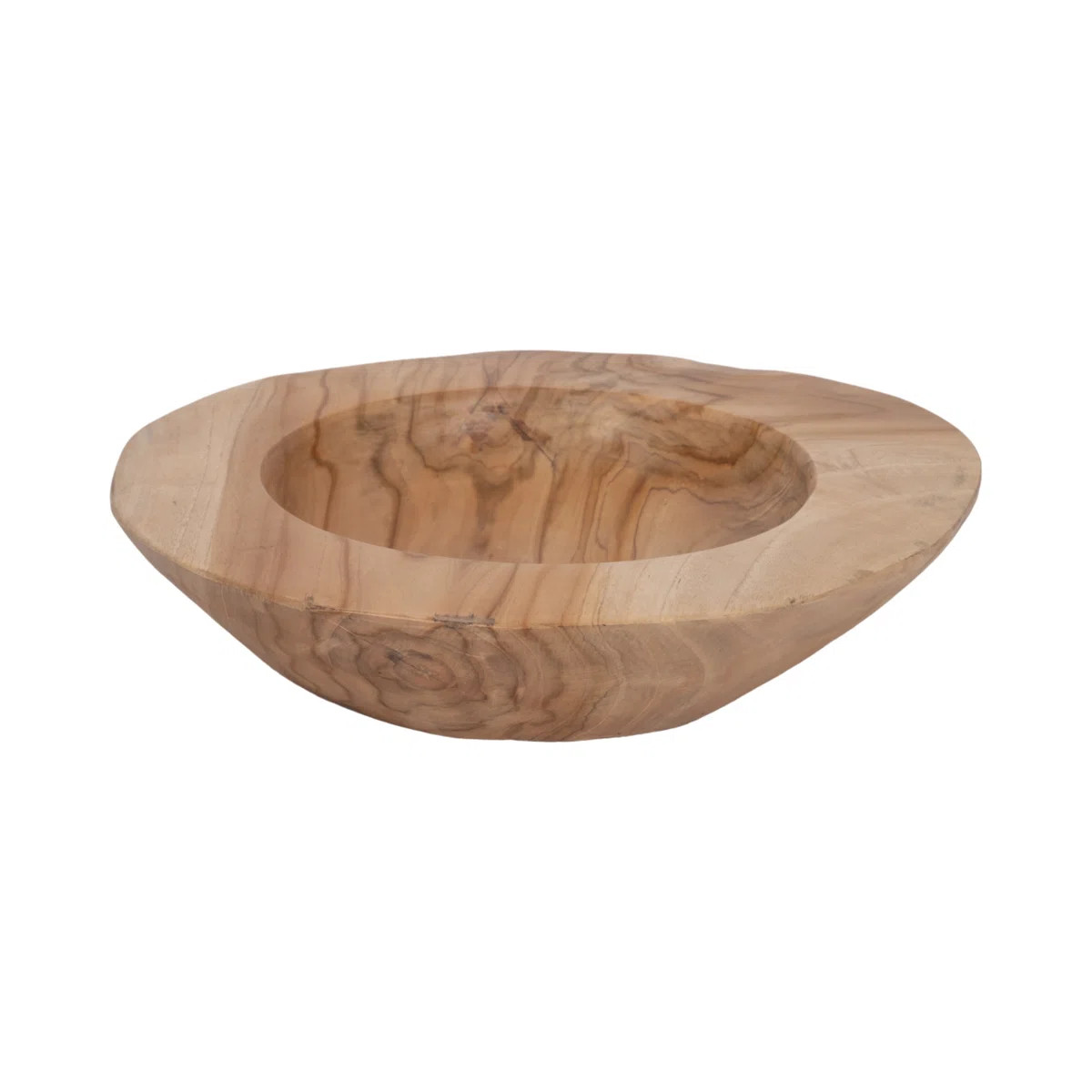 Millwood Pines 16" Teak Unique Wood Bowl, Natural | Wayfair North America