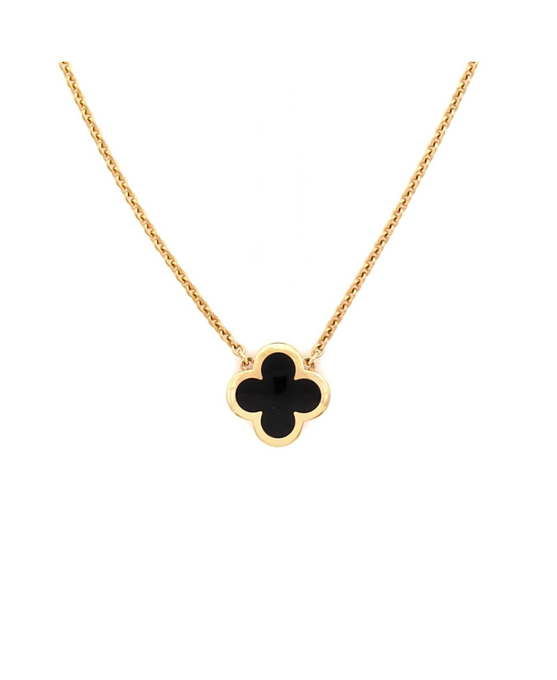 Pre-Owned Van Cleef & Arpels Pure Alhambra Pendant Necklace 18K Gold and Onyx, 16.5 | Bloomingdale's (US)