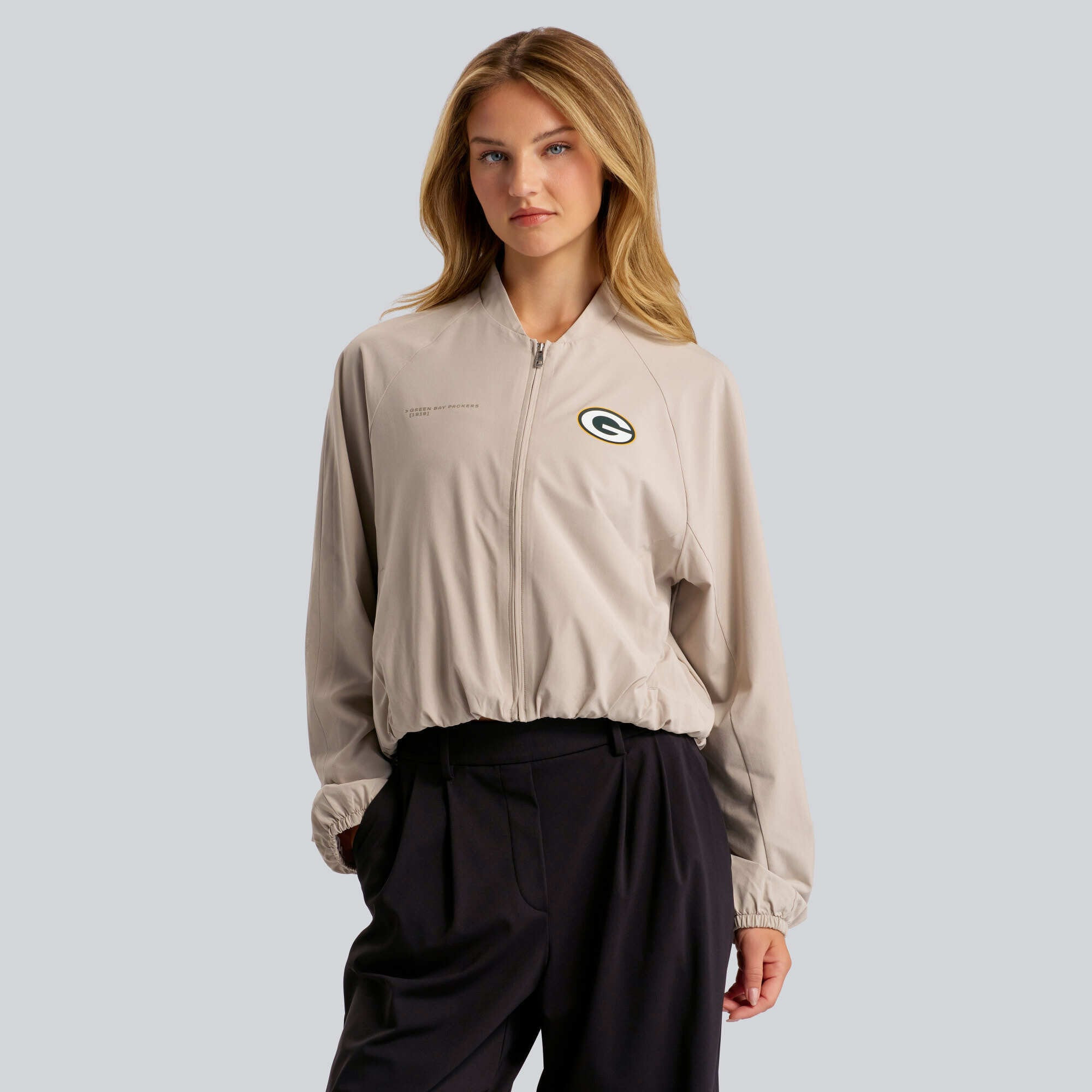 Green Bay Packers lululemon Women's  Breezily Full-Zip Bomber Jacket - Downtown Tan | Fanatics