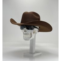 Dark Chocolate Felt Cowboy Hat, With Rain Cover Included, Soft On A Hard Shell, An Elastic Sweat Ban | Etsy (US)