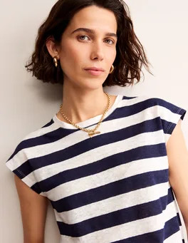 Louisa Crew Neck Linen T-shirt | Boden (US)