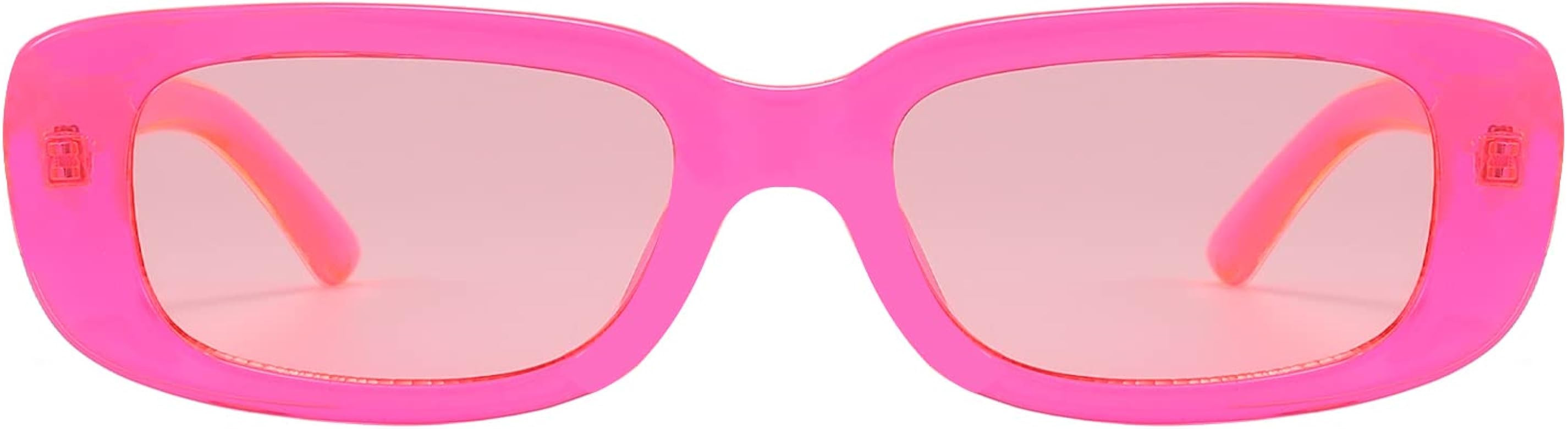 Przene Retro Rectangle Sunglasses Vintage Small Sun Glasses UV Protection for Women Men | Amazon (US)
