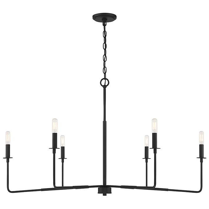 Savoy House Salerno 42" Wide Matte Black 6-Light Chandelier - #188E9 | Lamps Plus | Lamps Plus