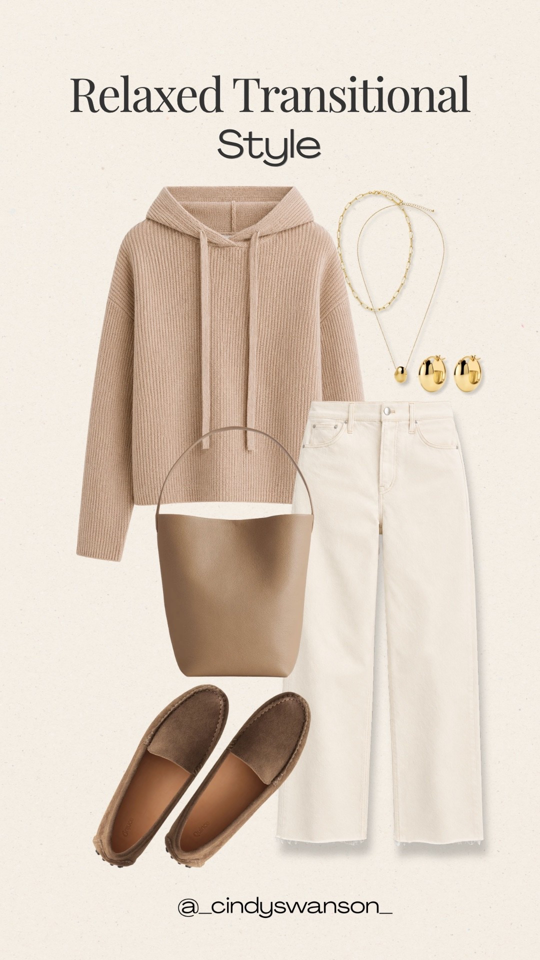 This soft taupe knit hoodie with cream wide-leg jeans is such an easy transitional outfit. I love the relaxed feel paired with classic suede loafers, a simple neutral tote, and layered gold jewelry—it’s comfortable enough for everyday wear but still feels polished and pulled together.

💡 LTK MADE EASY
❤️ Heart = Support my posts!
🔖 Save = Get sale & restock alerts
📋 Lists = Keep favorites organized
📲 Share = Send lists and products to a friend. Hello, Christmas List!
💬 Comment = Ask me anything about what I’m wearing.:-)

#LTKootd #LTKSeasonal #LTKOver40