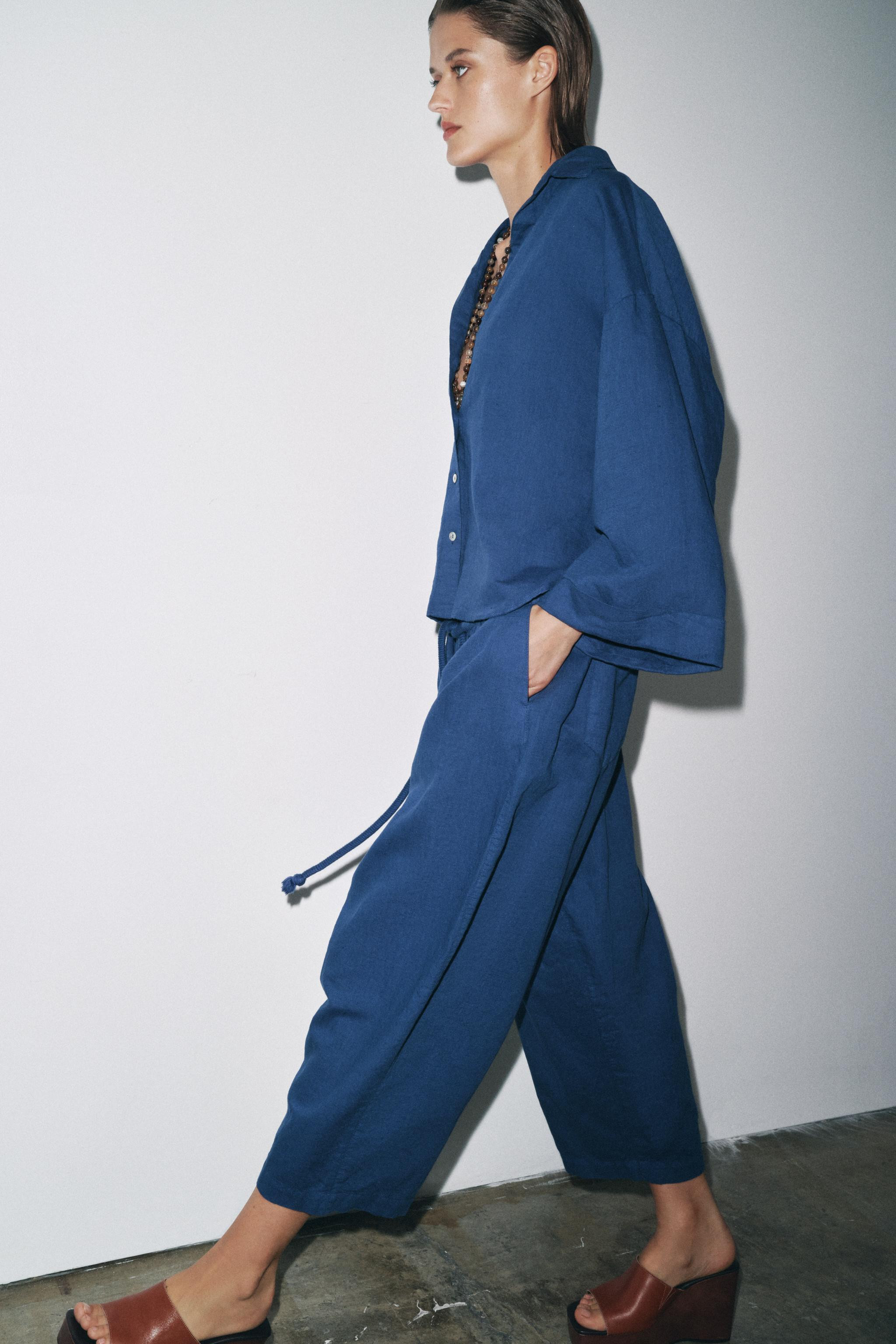 ZW COLLECTION LINEN PANTS | Zara US