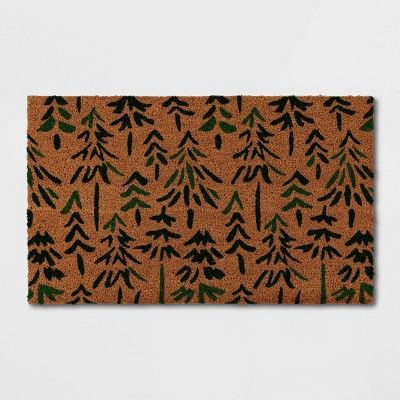 1'6"x2'6" Christmas Tree Coir Doormat Green - Threshold™ | Target