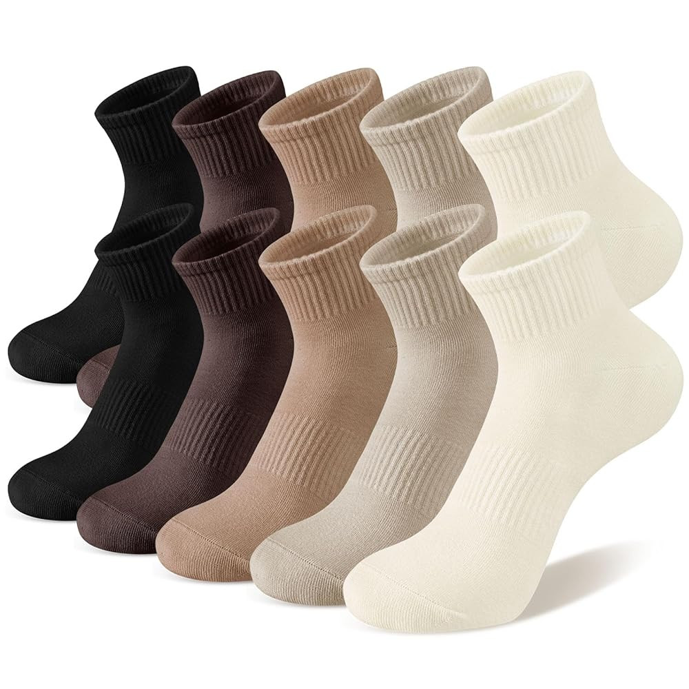 White Ankle Socks for Women: 6/10 Pairs Cotton Running Athletic Socks | Amazon (US)