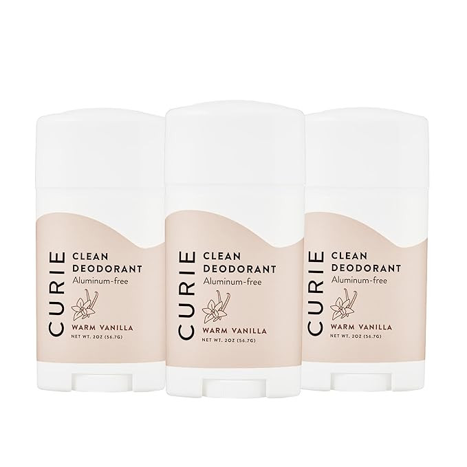 Curie Aluminum Free Deodorant - Warm Vanilla - Natural Deodorant, Paraben Free, Cruelty Free, Non... | Amazon (US)