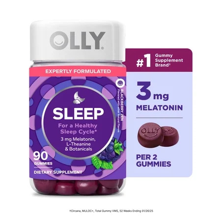 OLLY Sleep Gummies for Adults, 3 mg Melatonin, Restful Sleep Support, 90 Count | Walmart (US)