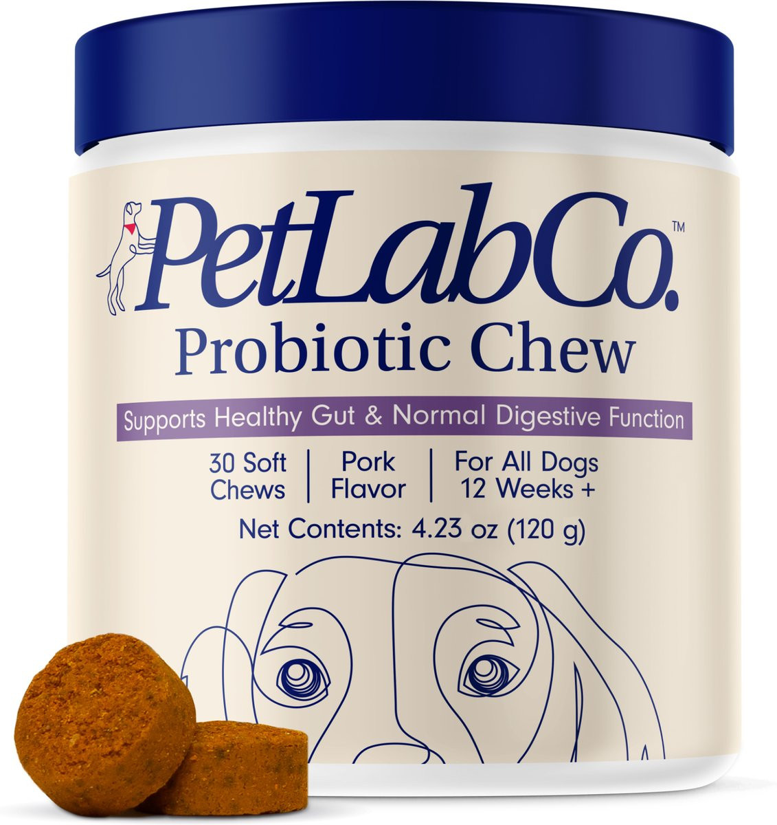 PetLab Co. Probiotic Pork Flavored Soft Chews Digestive Supplement for Dogs, 30 count | Chewy