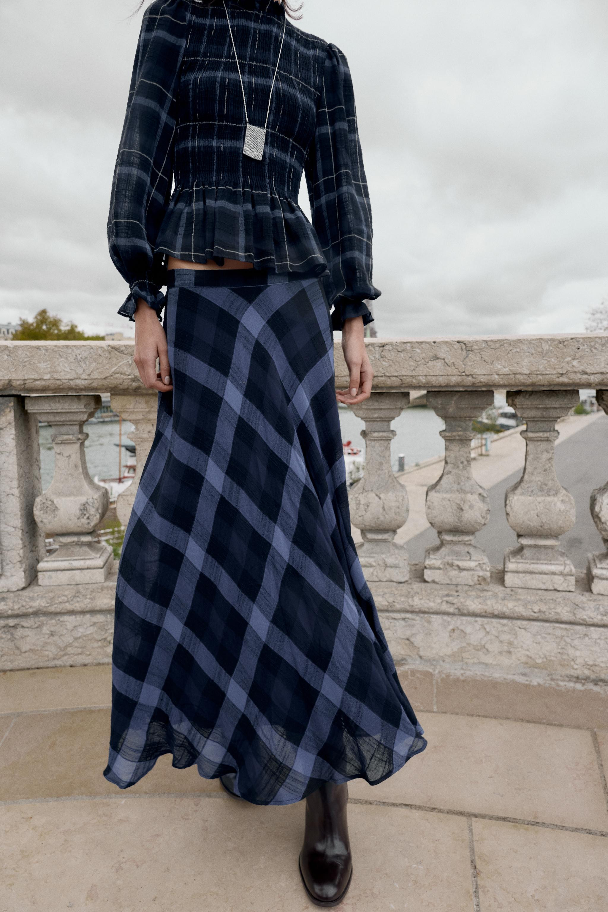 PLAID MIDI SKIRT | Zara US
