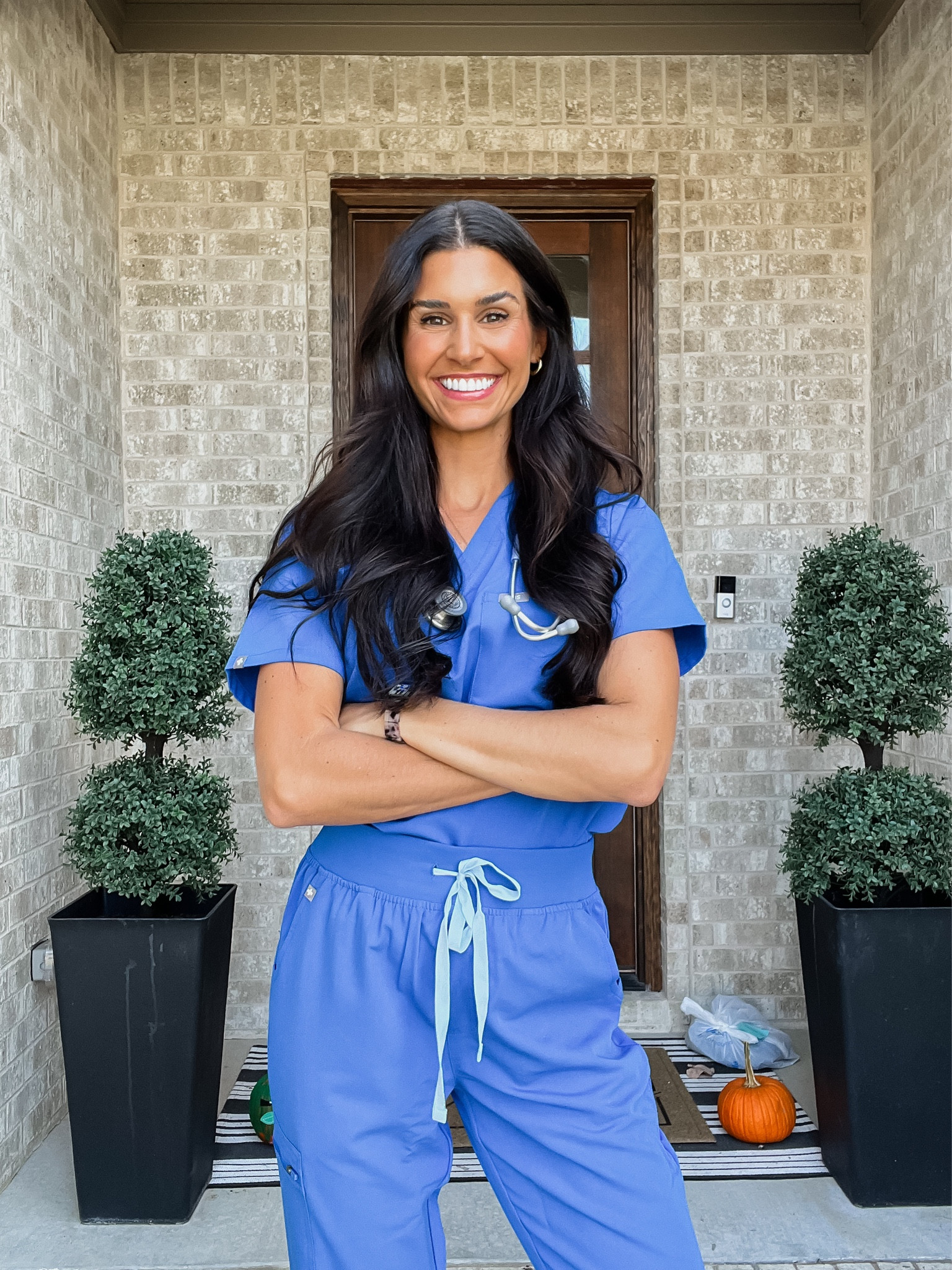 The absolute best scrubs. Wearing a small in both, they run a tad big IMO. 

Nurse scrubs fit scrubs comfy scrubs athletic scrubs 

#LTKWorkwear #LTKActive