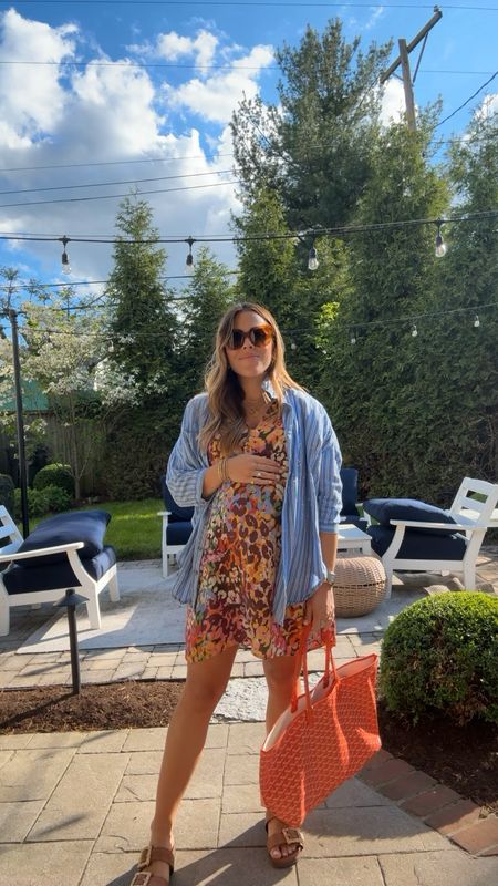 Todays colorful outfit of the day // this multicolored leopard dress is so fun! It’s not maternity, but bump friendly (I’m in a small) // exact shirt is old // pregnancy style // Anthropologie, schutz 

#LTKbump #LTKstyletip #LTKfindsunder100