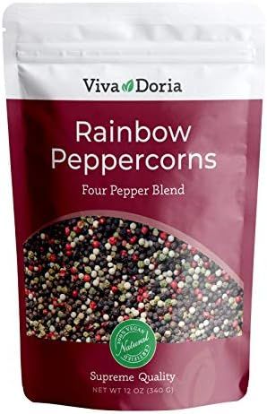 Viva Doria Rainbow Blend Peppercorn, Steam Sterilized Whole Black Pepper, Whole Green Pepper, Who... | Amazon (US)