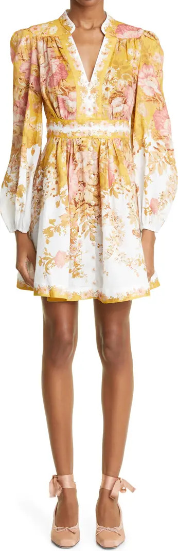 Zimmermann Pattie Floral Print Linen Minidress | Nordstrom | Nordstrom