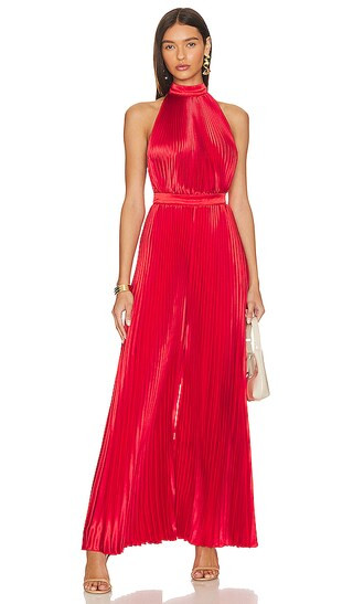 L'IDEE Cinema Low Back Jumpsuit in Red. - size 8/S | Revolve Clothing (Global)