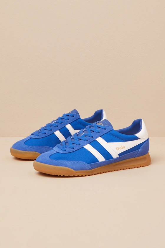 Tornado Sapphire Color Block Suede Leather Sneakers | Lulus