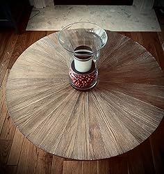 DS-HOMEPORT Wood Round Coffee Table for Living Room, 2 Tier Circle Rustic Farmhouse Coffee Table ... | Amazon (US)