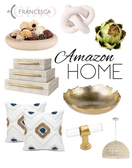Amazon Home finds! Tray, bowl, faux artichoke, decor, pillows, light fixture, handles. 

#LTKhome #LTKunder100 #LTKFind