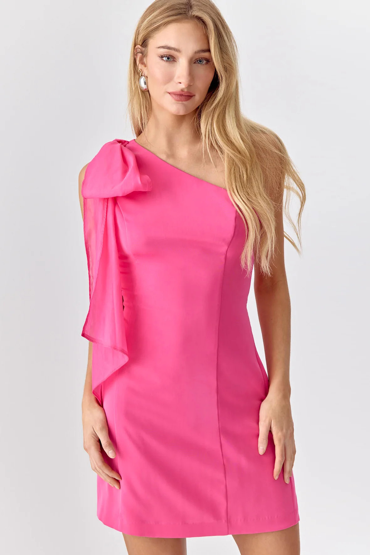 Avery One Shoulder Tie Mini Dress | Adelyn Rae