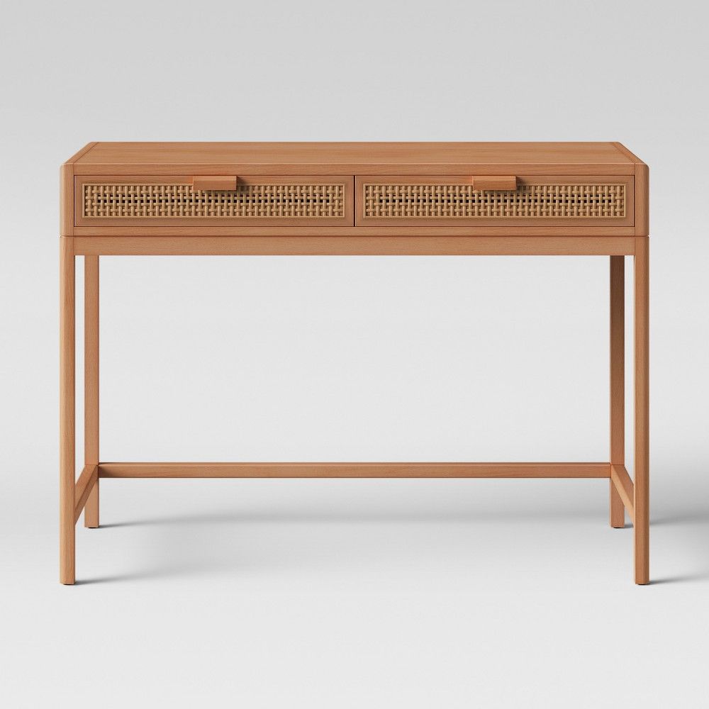 Minsmere Caned Writing Desk Natural Brown - Opalhouse | Target