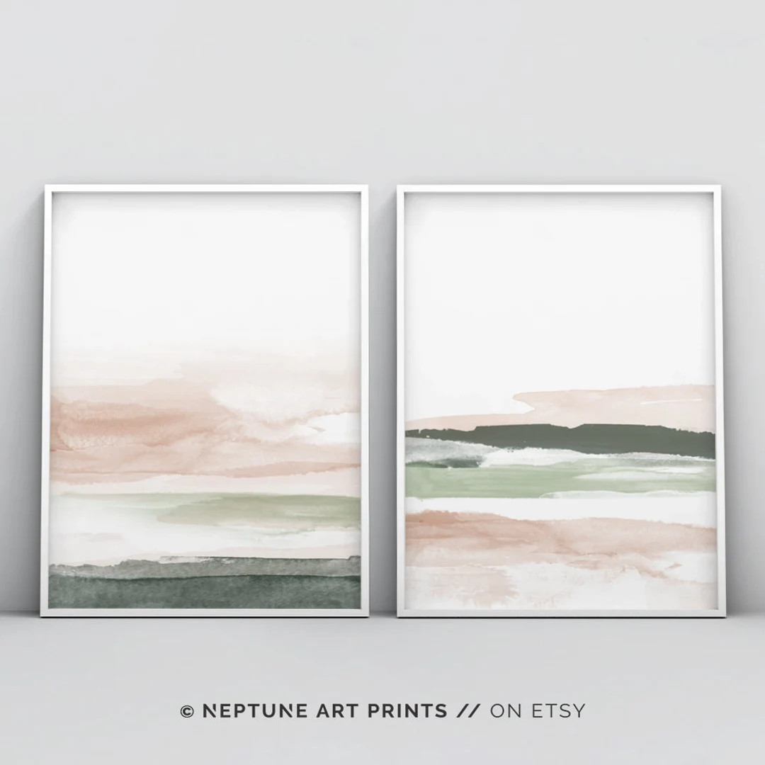 Blush Pink and Grey Abstract Art, Watercolor Printable Art, Watercolor Wall Art, Blush Prints, Pi... | Etsy (US)
