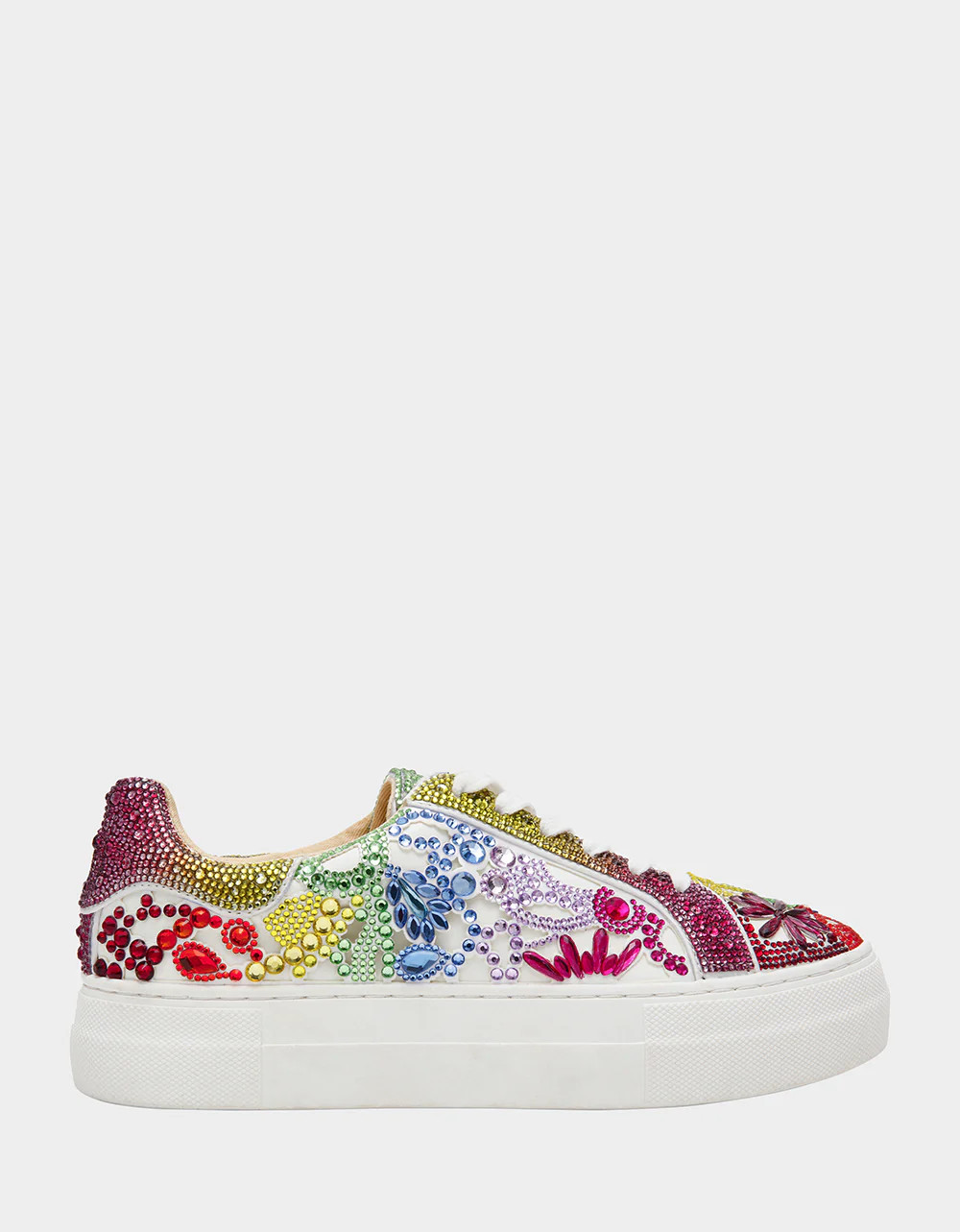 REILY Bright Multi Platform Low-Top Lace-Up Rhinestone Women's Sneaker | Betsey Johnson