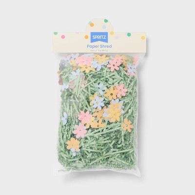 Easter Basket Green Paper Grass & Flower Shred - Spritz™ | Target