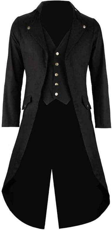 Men's Vintage Tailcoat Jacket Gothic Victorian Coat Uniform Halloween Costume | Amazon (US)