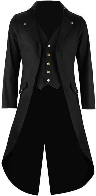 Men's Vintage Tailcoat Jacket Gothic Victorian Coat Uniform Halloween Costume | Amazon (US)