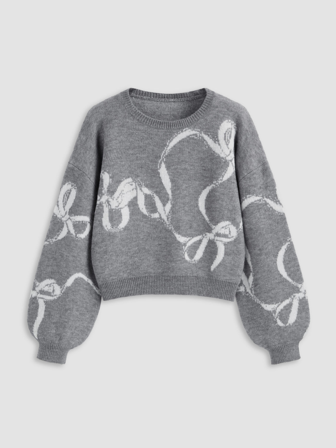 Knitted Bowknot Graphic Oversized Sweater | Cider
