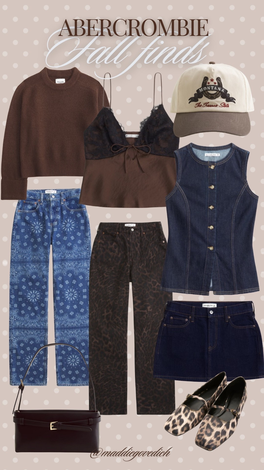 Abercrombie Fall Finds 🤎 Looks like western style will be trending!🍂 #abercrombie #fallfinds #brown #denim #leopardprint 

#LTKautumn #LTKFindsUnder100 #LTKSeasonal