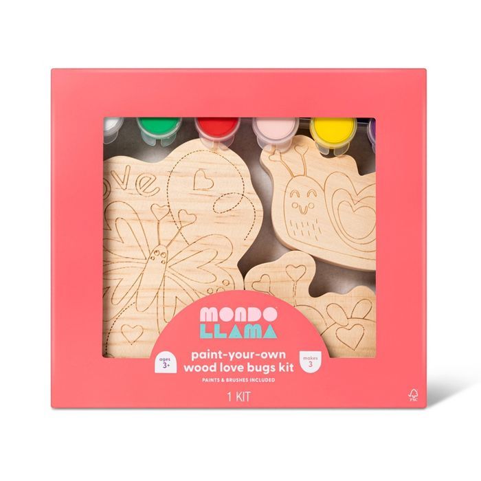 Paint-Your-Own Valentine&#39;s Day Love Bug Wood Kit  - Mondo Llama&#8482; | Target