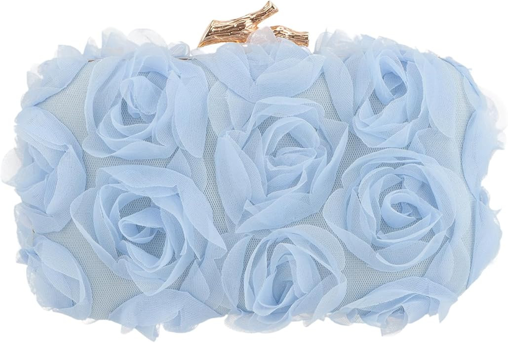 Women's Lace Floral Clutch Purses Formal Flower Evening Handbags with Chain for Wedding, Prom, Pa... | Amazon (US)