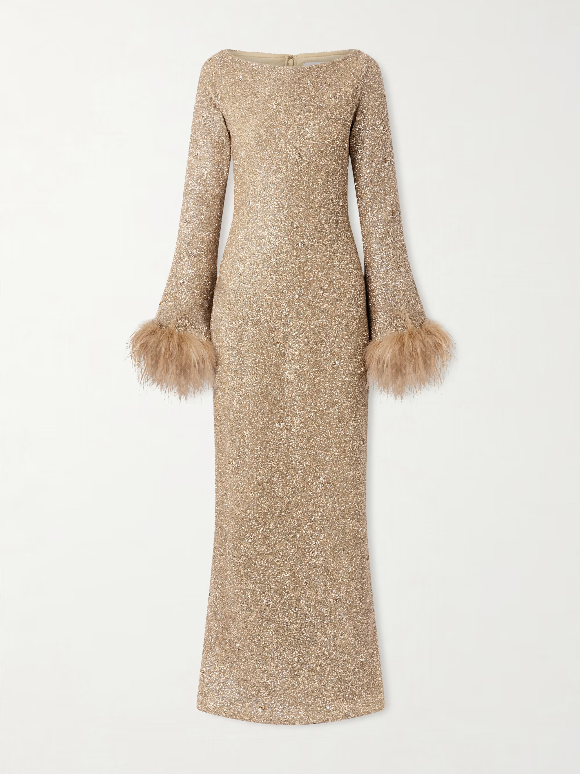 Mae feather-trimmed embellished beaded tulle gown | NET-A-PORTER (UK & EU)